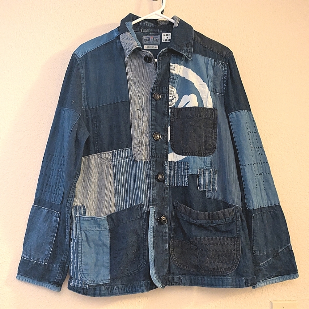 Blue Blue Japan Men’s Japanese Indigo Patchwork Jacket
